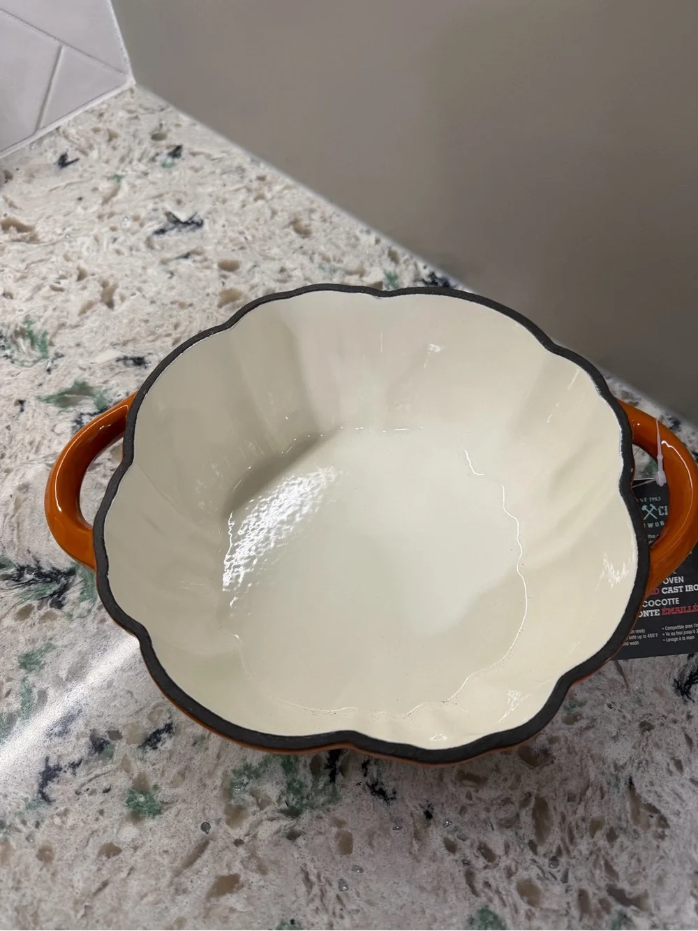 Pumpkin-Shaped Ceramic Casserole in Rich Orange with Gold Stem